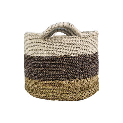 Basket set - 3-piece - Natural/Purple/White