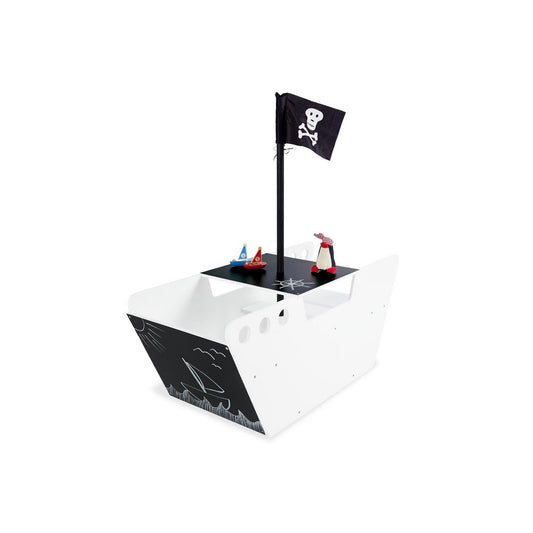 Play boat with Pirate flag 'Hoppetosse' - White/Black