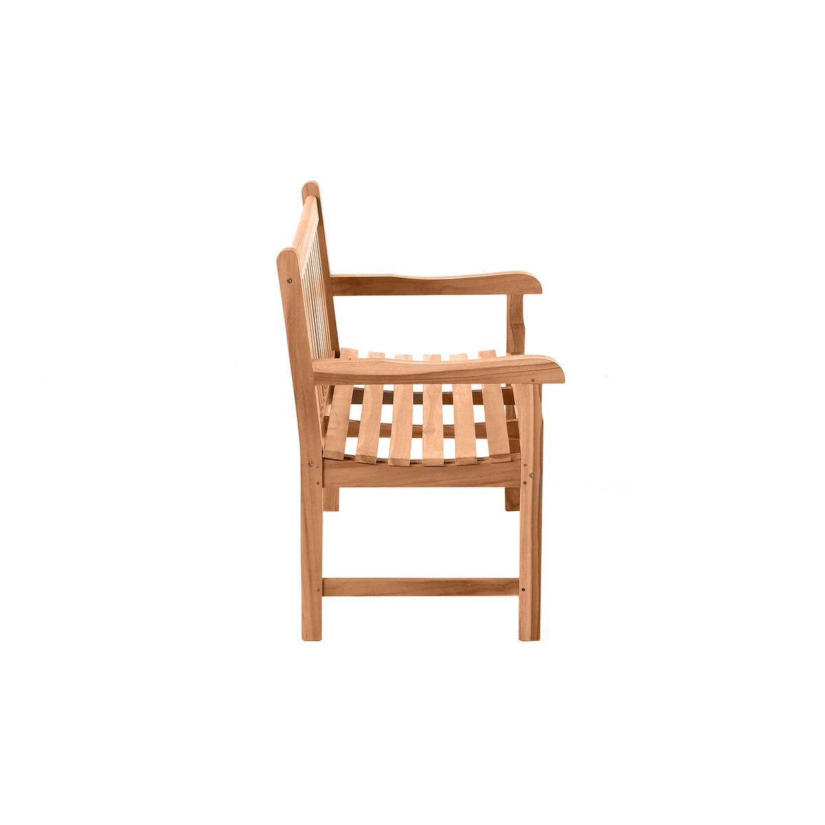 Garden bench with backrest - Teak wood - 120x92x63cm - Natural