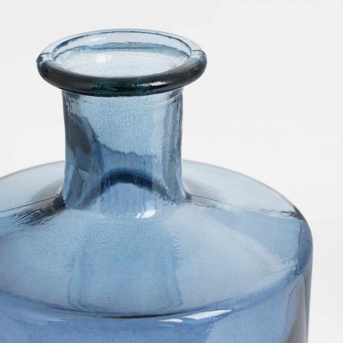 Bottle Vase 'Guan' - H40 x Ø15 cm - Recycled Glass - Blue