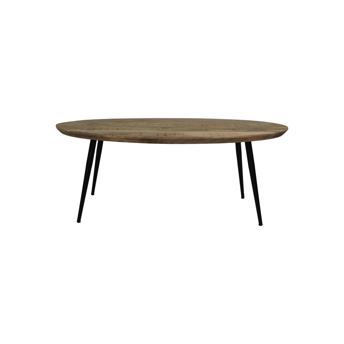 Coffee table 'Bern' - Oval - 100x60x38cm - Mango wood/Metal - Natural/Black