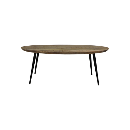 Coffee table 'Bern' - Oval - 100x60x38cm - Mango wood/Metal - Natural/Black