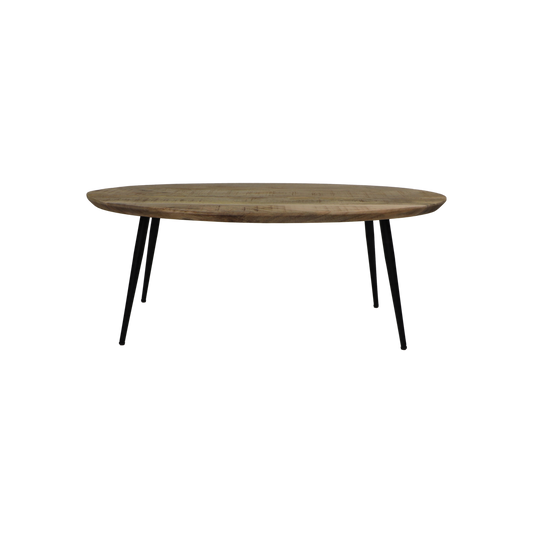 Coffee table 'Bern' - Oval - 100x60x38cm - Mango wood/Metal - Natural/Black