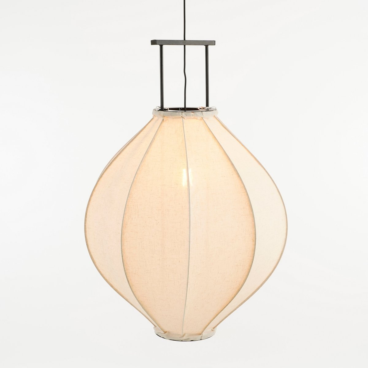 Hanglamp 'Pego' - H94 x Ø70 cm - Linnen - Off White