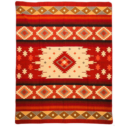 Ecuadorian Alpaca Blanket - Native Blanket - Quilotoa Red