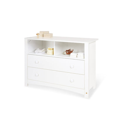 Children's room 'Florentina' - 2 parts: Bed/Extra Wide Chest of Drawers - White