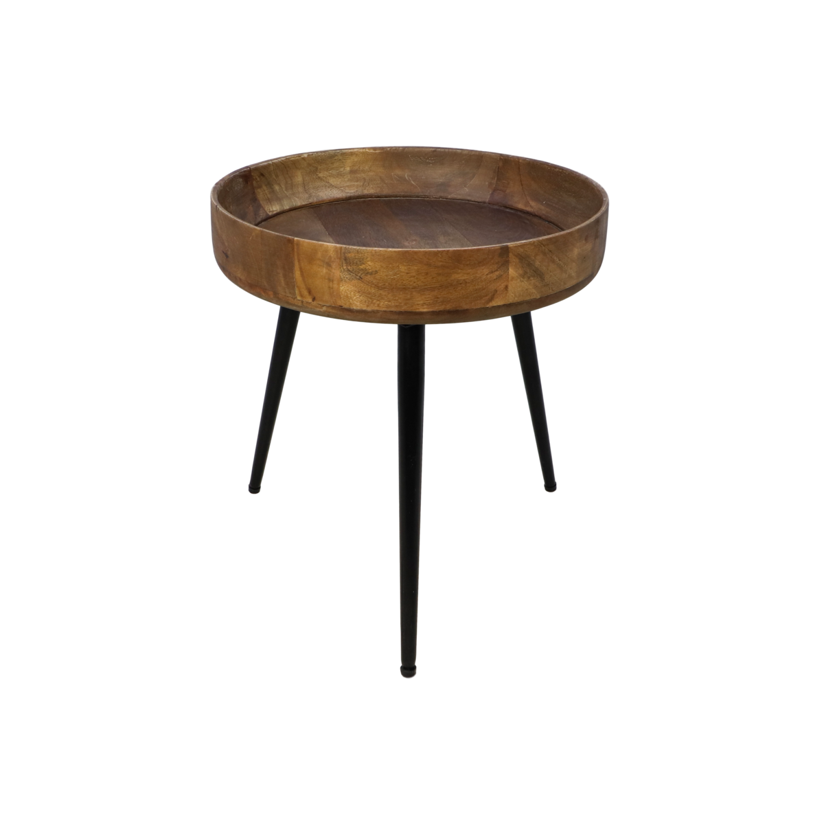 Side table 'Ventura' - 40x40cm - Mango wood/Metal - Natural/Black