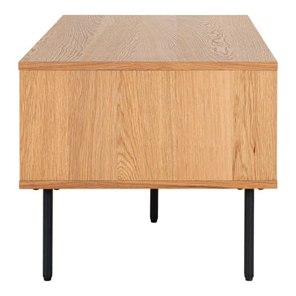 Coffee table 'Kyoto' - Oak veneer/Metal - 2 Drawers - 50x100x45 cm - Natural