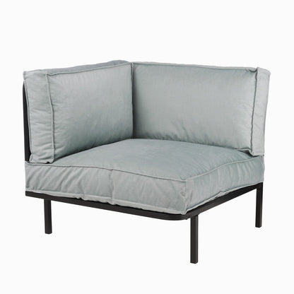 Loungebank Hoekelement 'Celo' - L83 x B83 x H78 cm - Metaal - Zwart