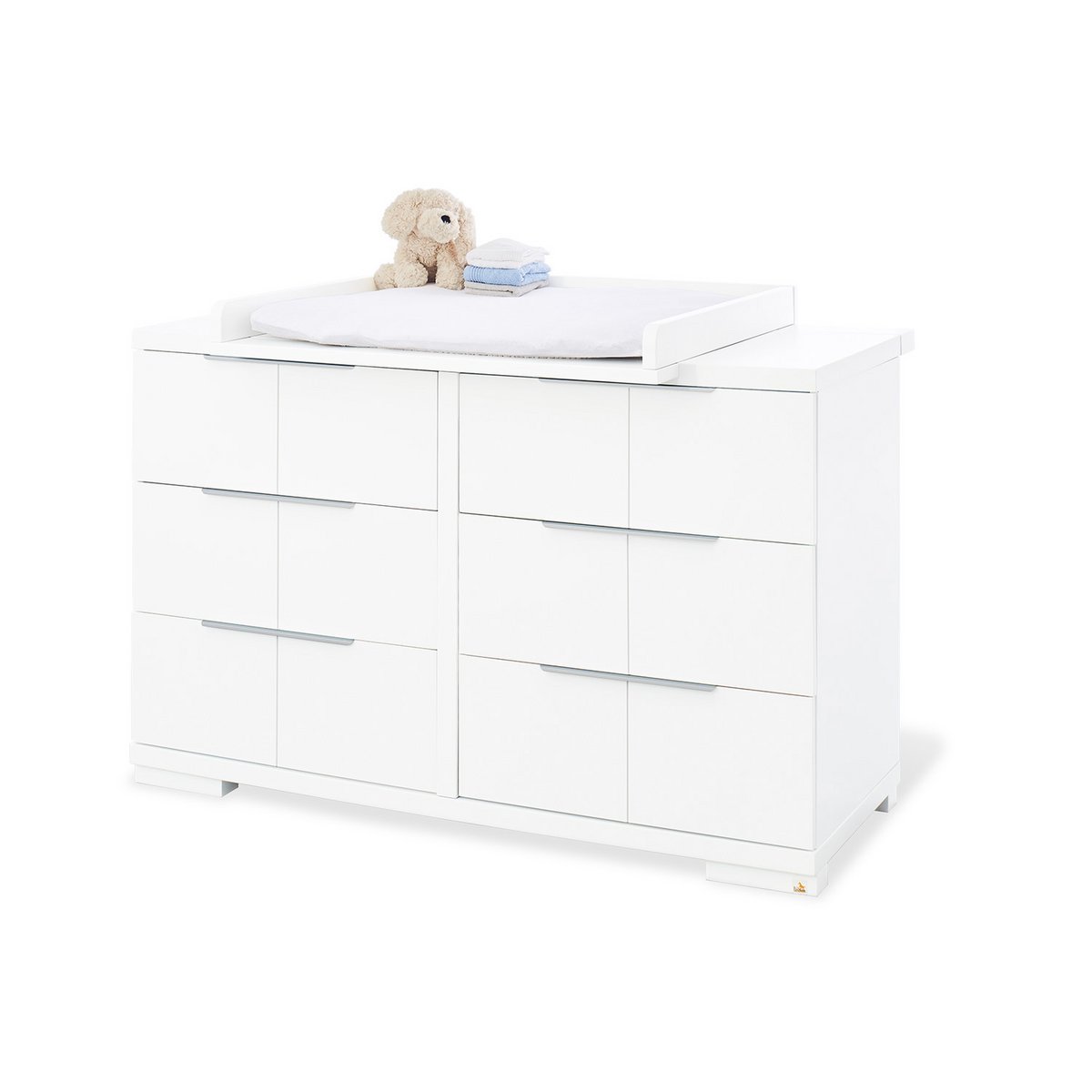 Children's room 'Polar' - 3 parts: Bedstead/Extra Wide Chest of Drawers/Wall Shelf - White