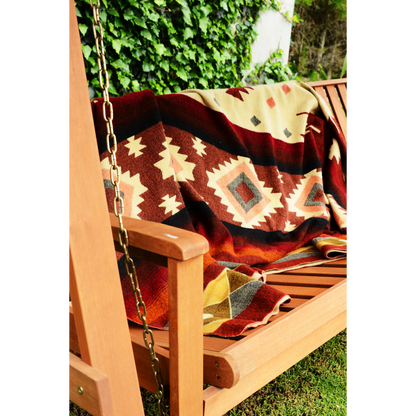 Ecuadorian Alpaca Blanket - Native Blanket - Quilotoa Red