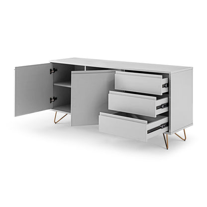 Sideboard - Skandinavisch - Hellgrau/Gold