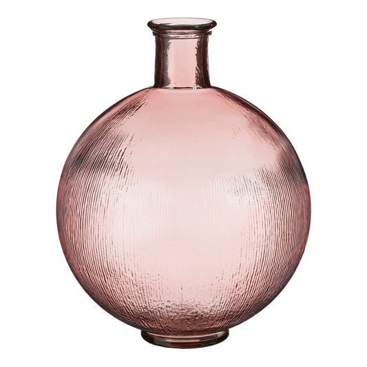 Bottle Vase 'Firenza' - H42 x Ø34 cm - Recycled Glass - Light Pink