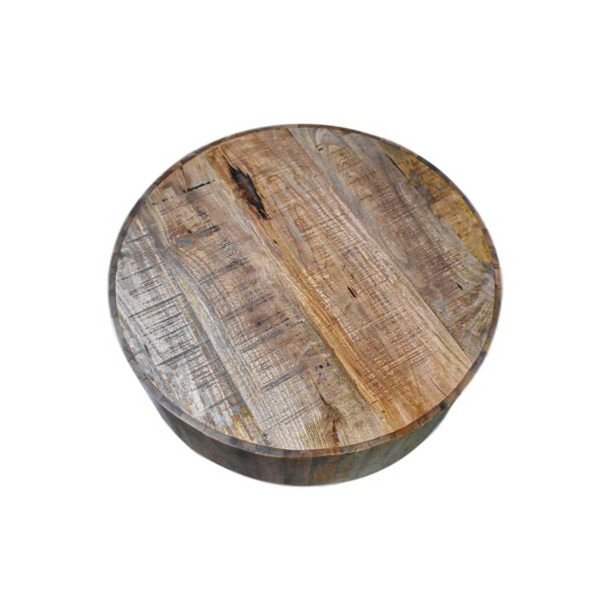 Coffee table 'Melbourne' - 70x70x38cm - Mango wood/Metal - Natural/Black