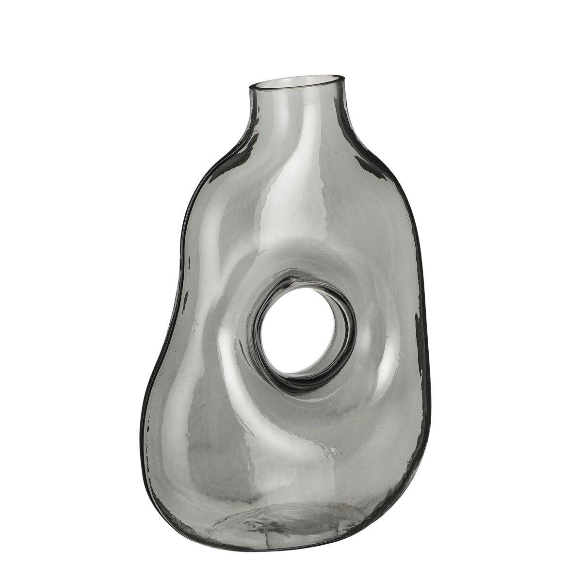 Vase 'Jay' - L19 x B11 x H25 cm - Glas - Hellgrau