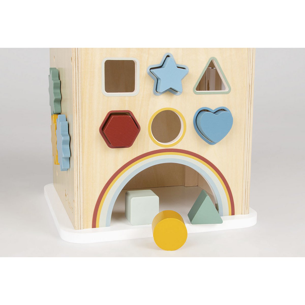 Motor Cube with Marbles and Shape Blocks 'Sanna' - Natural/White