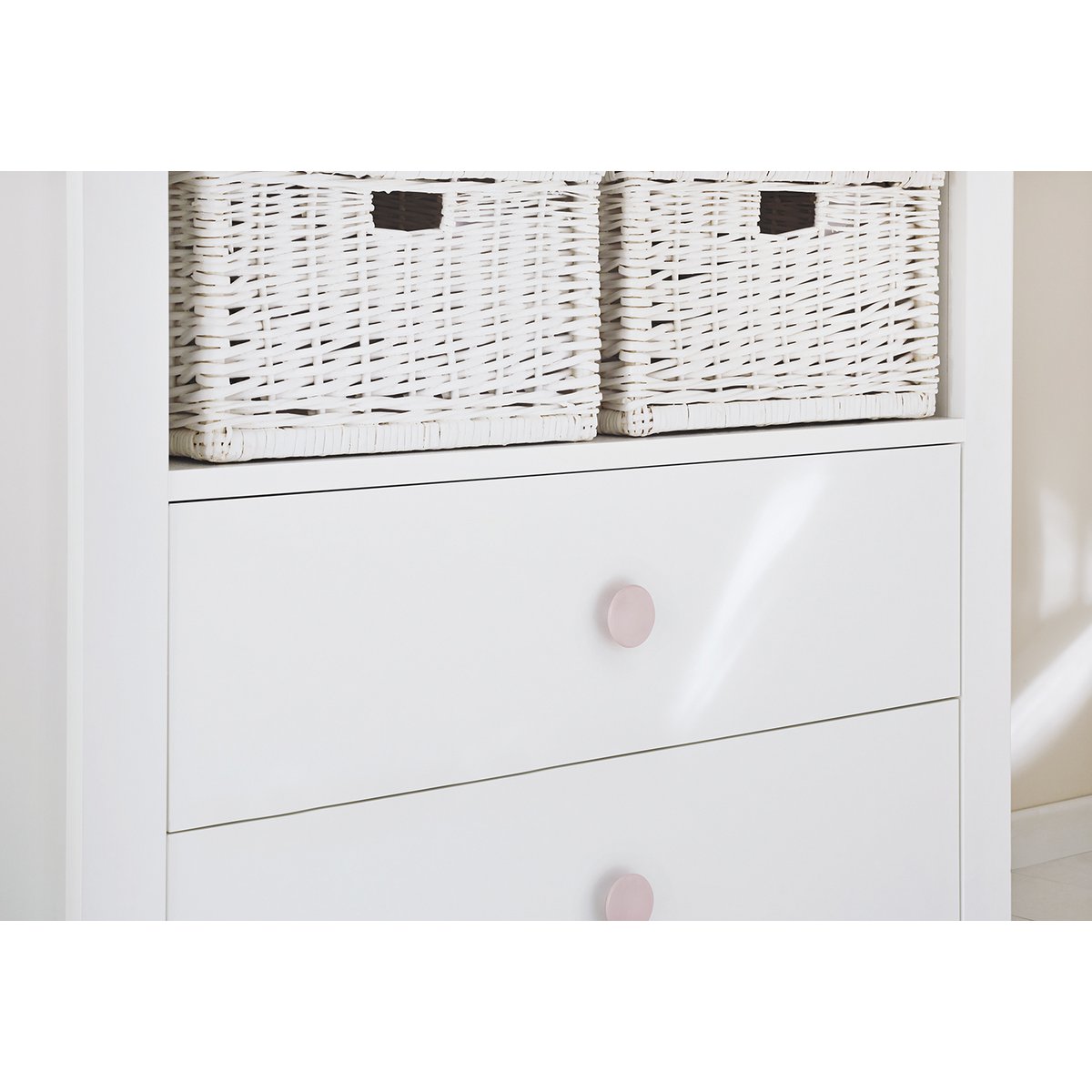 Children's room 'Florentina' - 3 parts: Bedstead/Extra Wide Chest of Drawers incl. Extra Wide Cupboard - White