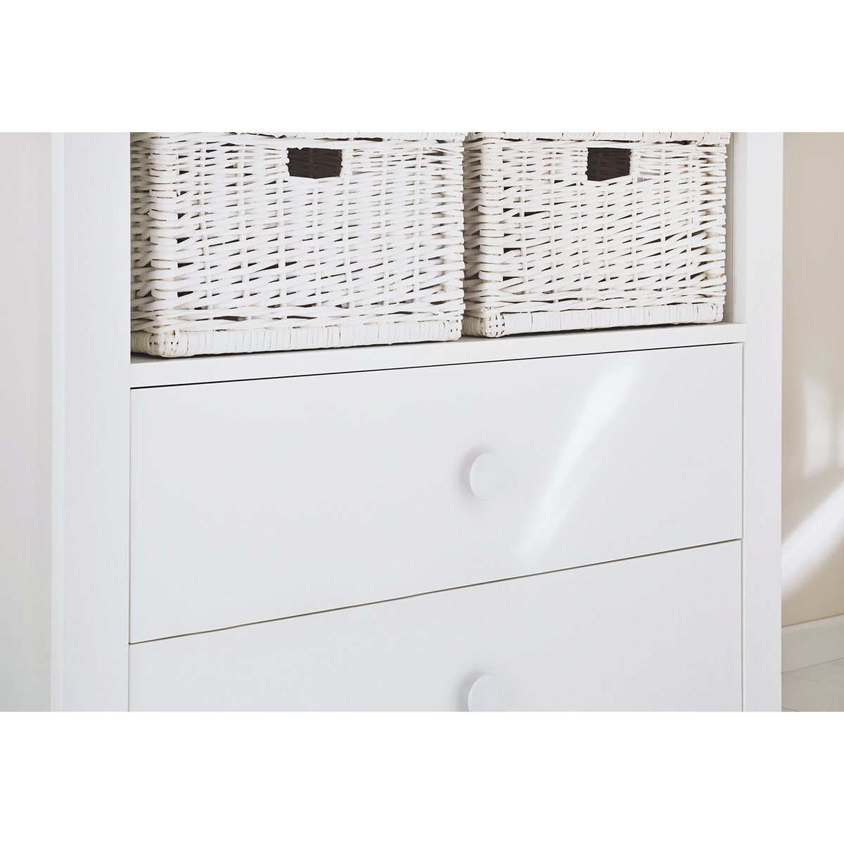 Children's room 'Florentina' - 3 parts: Bedstead/Wide Chest of Drawers/Large Wardrobe - White