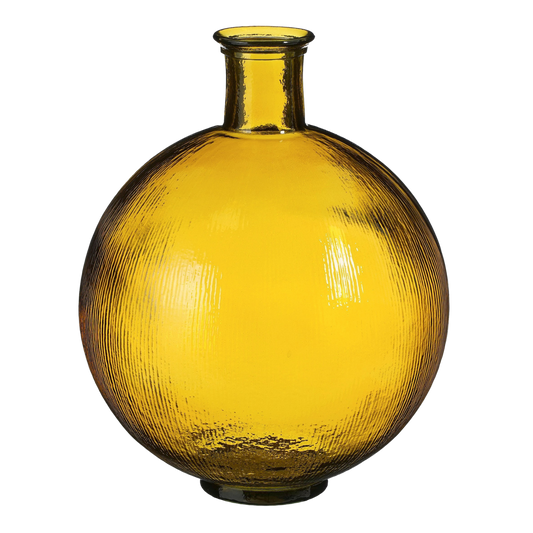 Bottle Vase 'Firenza' - H42 x Ø34 cm - Recycled Glass - Ocher