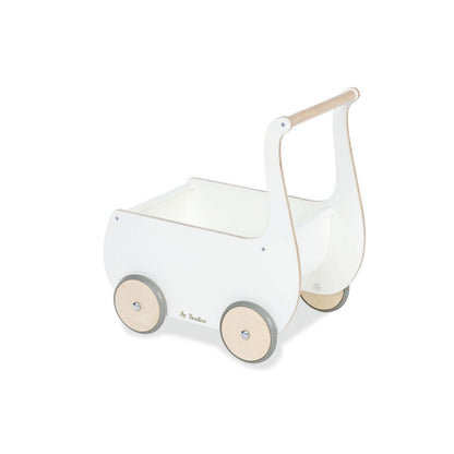 Doll pram 'Mette' - White/Natural