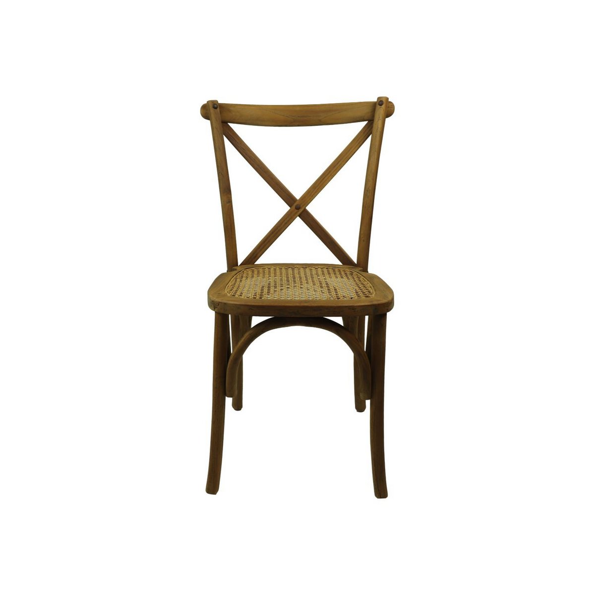 Dining room chair 'Cross' - Rattan/Teak - 48x45x90cm - Natural