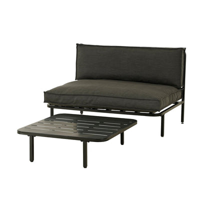 Loungetafel 'Celo' - L80 x B80 x H23 cm - Metaal - Zwart