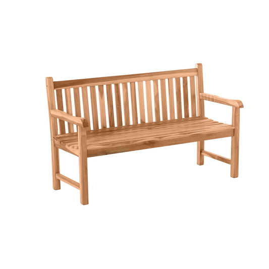 Gartenbank mit Rückenlehne – Teak – 150 x 92 x 63 cm – Natur