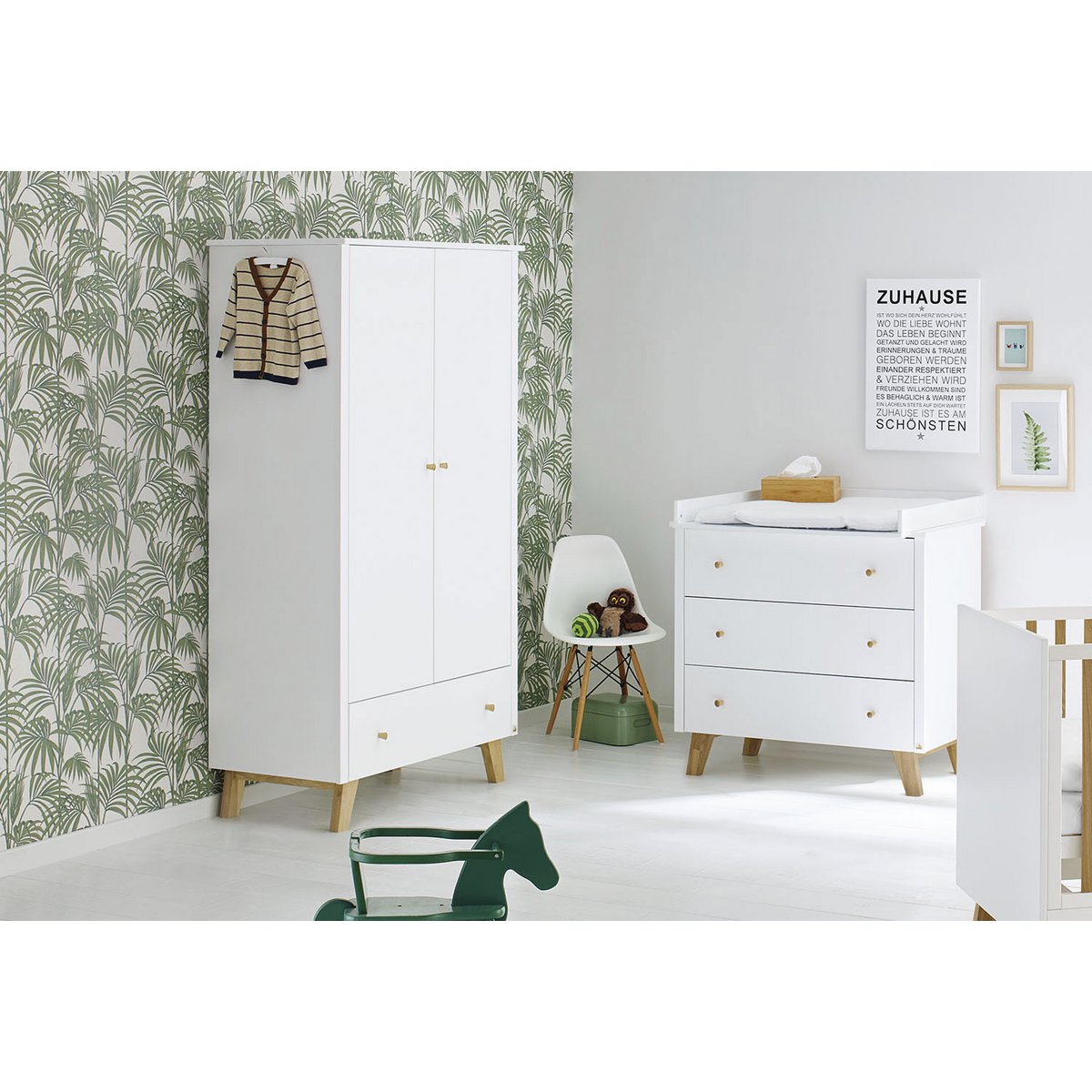 Wardrobe 'Pan' - 2-door - White/Natural