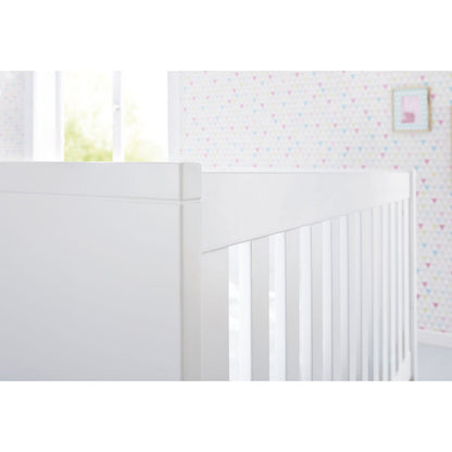 Children's room 'Riva' - 3 parts: Bedstead/Extra Wide Chest of Drawers/Wall Shelf - White/Natural