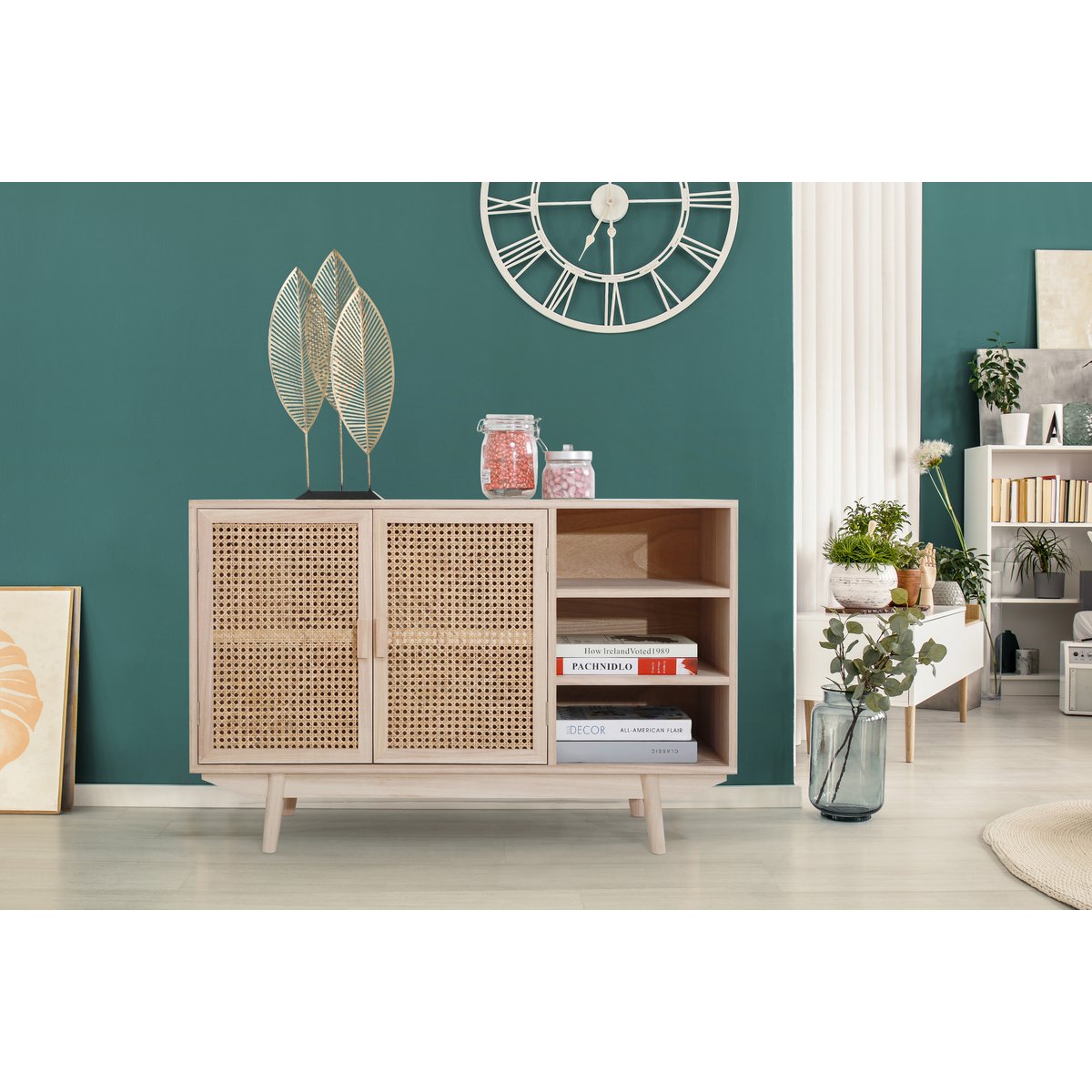 Sideboard - Paulownia wood/Rattan - 107x65x36cm - Natural