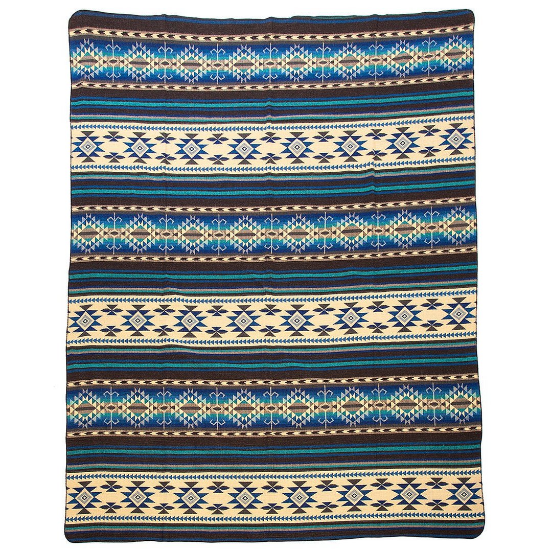 Ecuadorian Alpaca Blanket - Native Blanket - Cotopaxi Blue