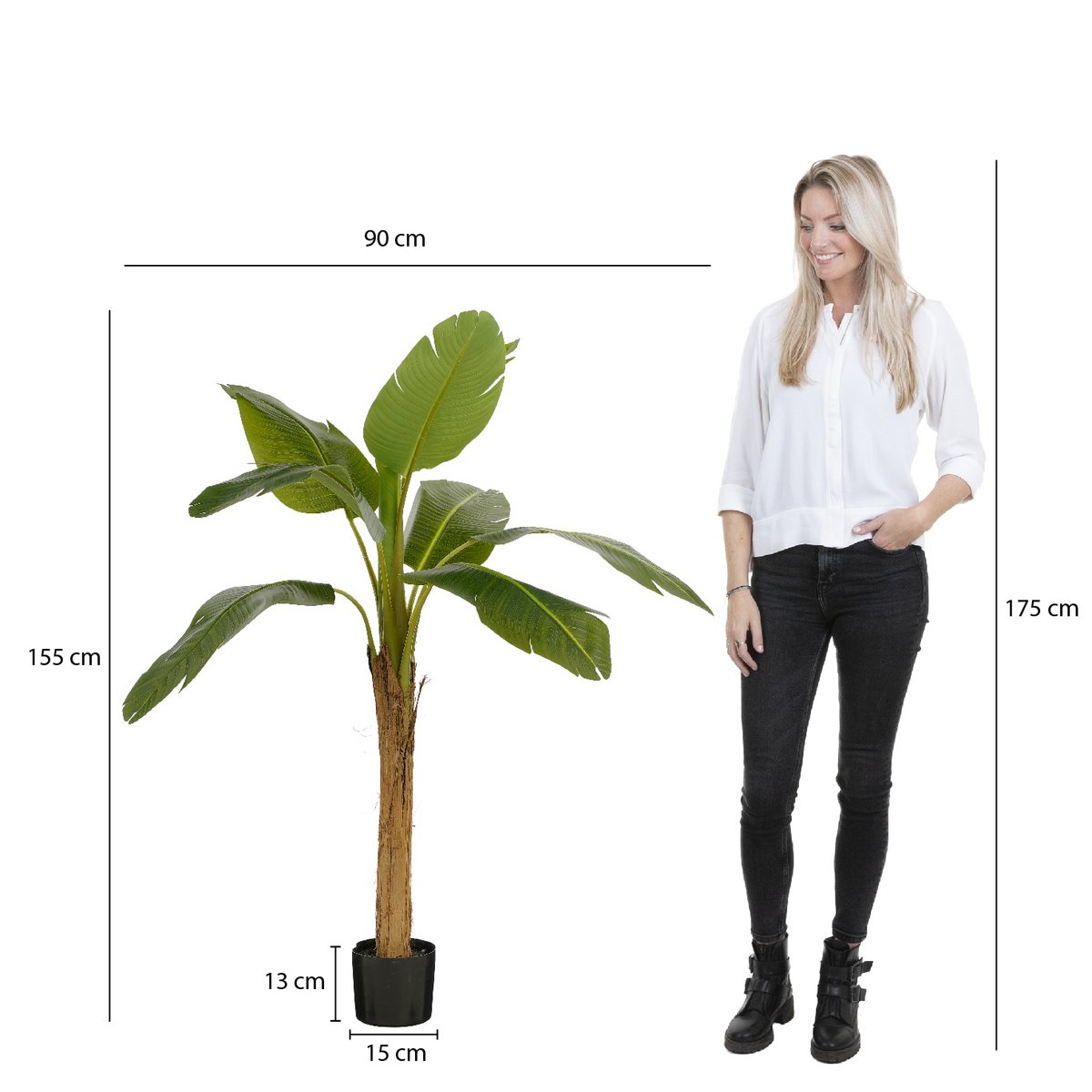 Artificial plant in Pot 'Banana Tree' - H155 x Ø90 cm - Green