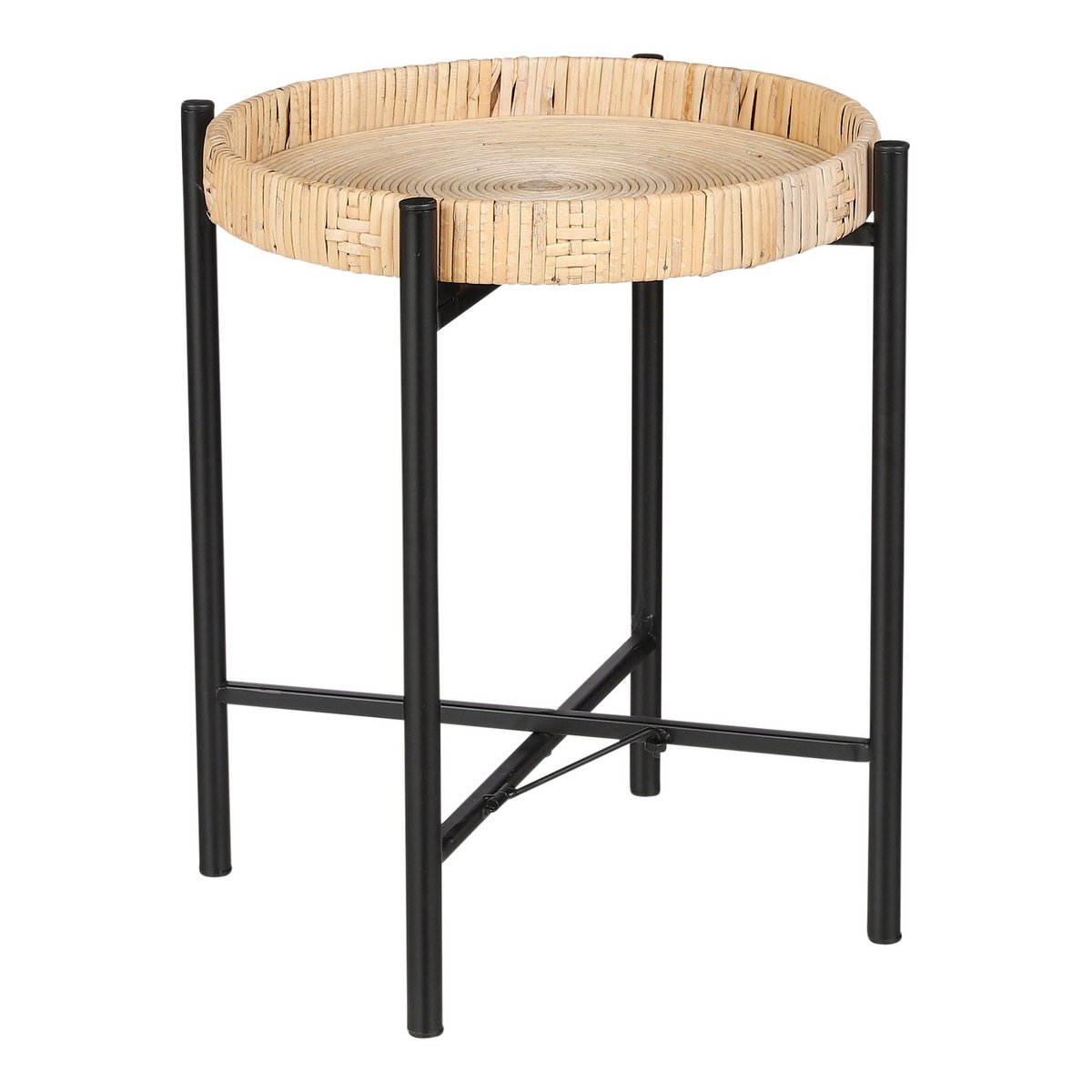 Beistelltisch 'Kaj' - H39,5 x Ø29,5 cm - Rattan - Braun