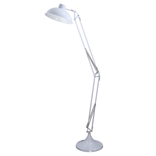 Stehlampe – Industriell – Stahl – verstellbar – Weiß