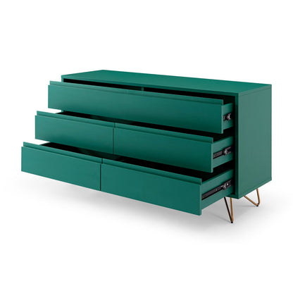 Chest of drawers - Scandinavian - Green/Gold