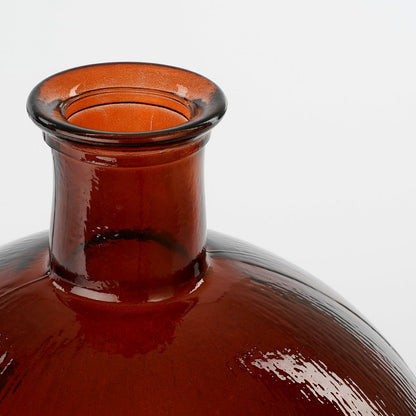 Bottle Vase 'Firenza' - H42 x Ø34 cm - Recycled Glass - Dark Brown