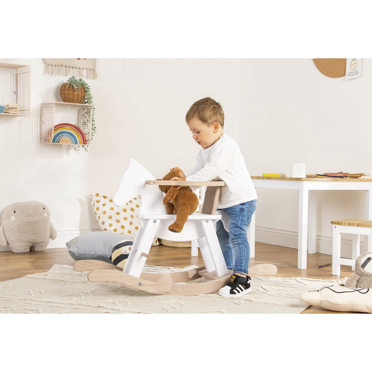 Rocking horse 'Pinolino' - White/Natural