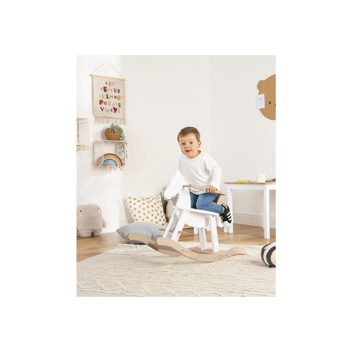 Rocking horse 'Pinolino' - White/Natural