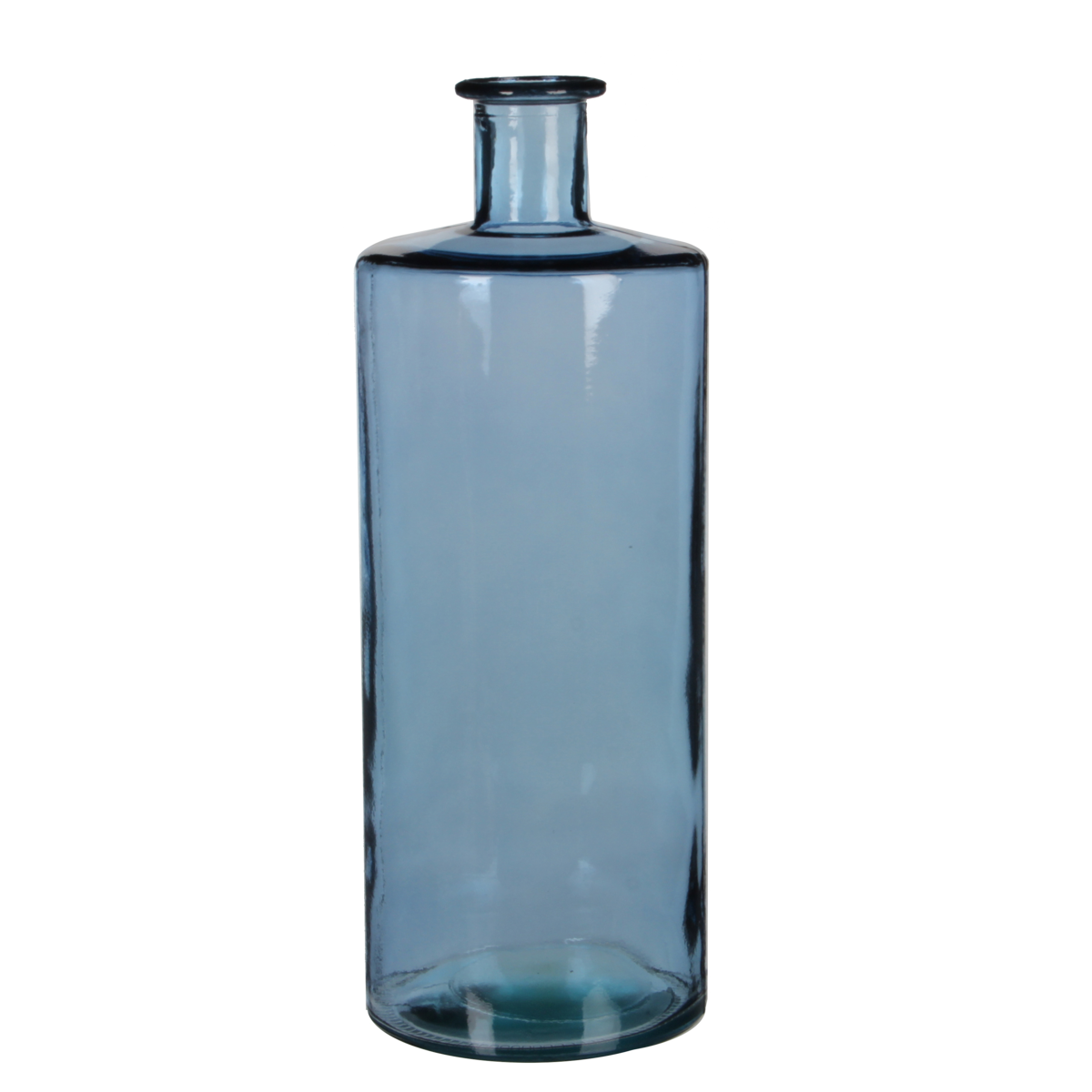 Bottle Vase 'Guan' - H40 x Ø15 cm - Recycled Glass - Blue