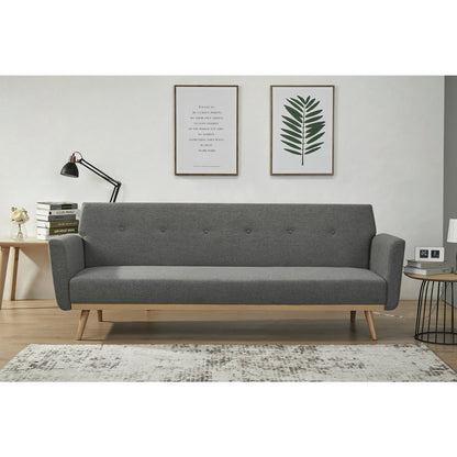 Sofa bed - Scandinavian - 212x85x79cm - Dark gray/Natural