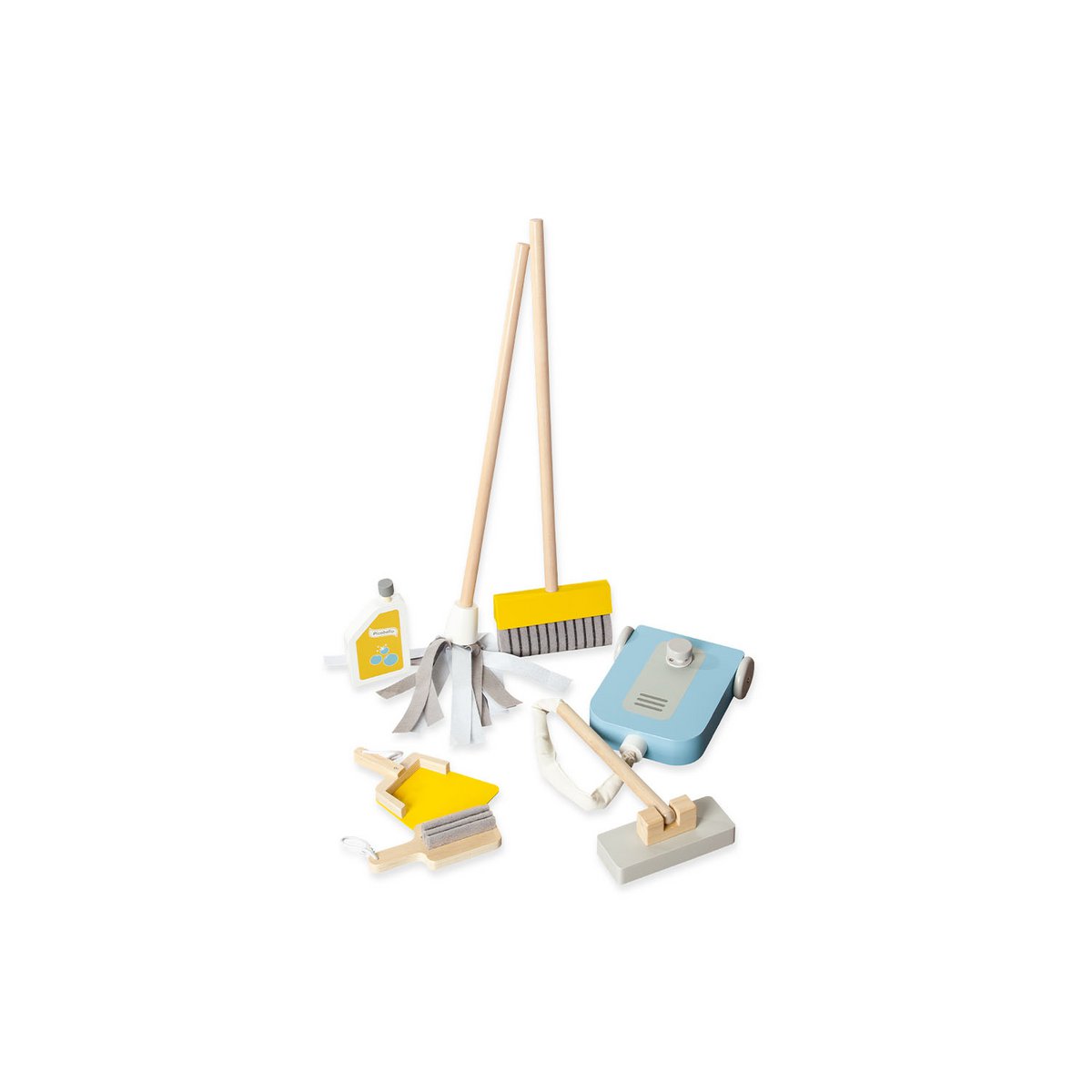 Cleaning trolley 'Pia' - Natural/Gray/Yellow/Blue