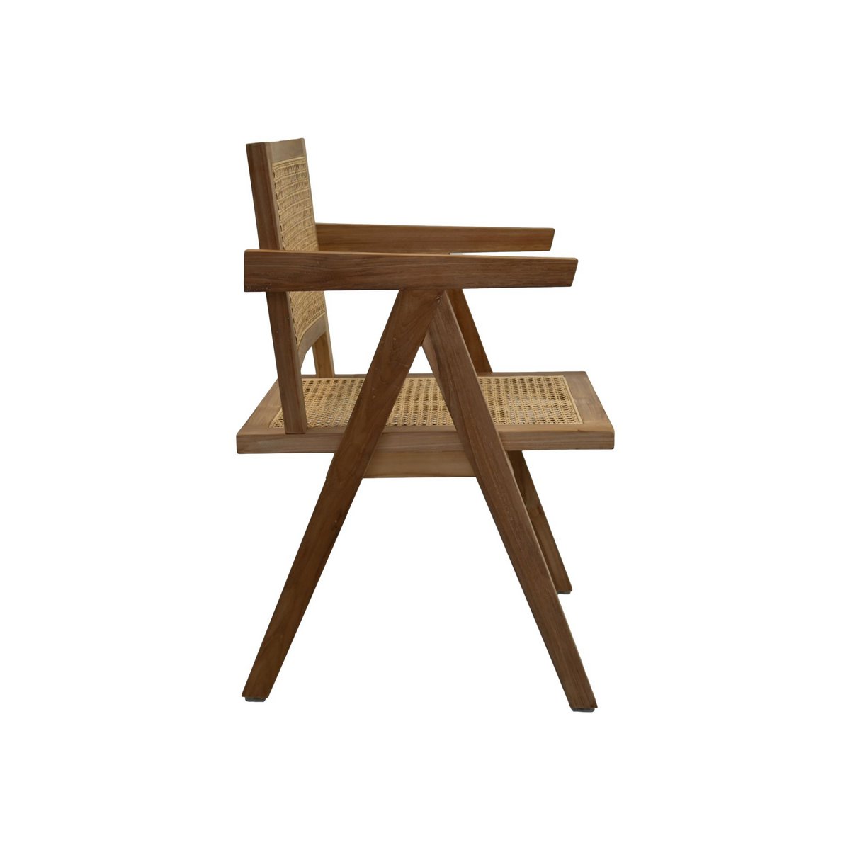 Dining room chair - 56x52x83cm - Teak/Rattan - Natural