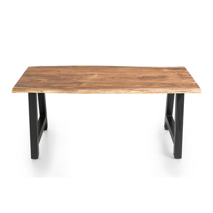 Dining room table - Acacia wood - 140x76.5x80cm - Natural/Black