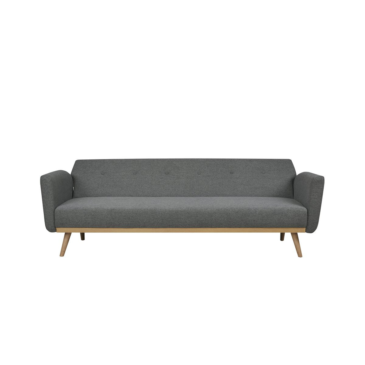 Sofa bed - Scandinavian - 212x85x79cm - Dark gray/Natural