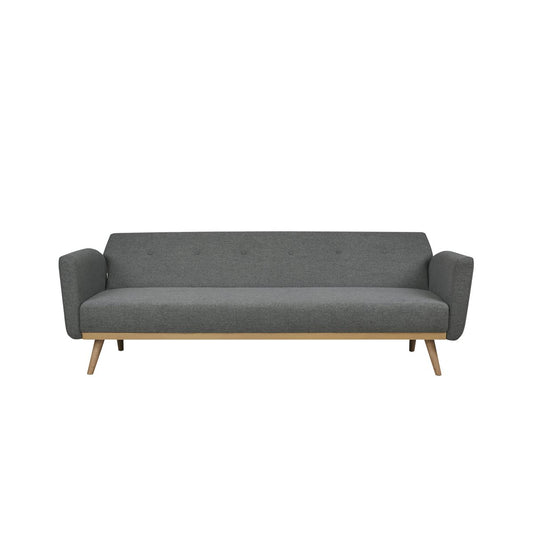 Schlafsofa – Skandinavisch – 212 x 85 x 79 cm – Dunkelgrau/Natur