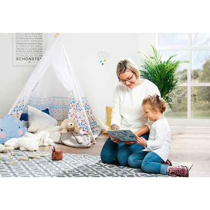 Tipi Tent 'Tipi Naira' - Wit/Blauw/Rood/Geel