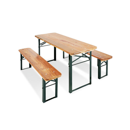 Children's table set 'Sepp' - 3-piece - Natural/Dark Green