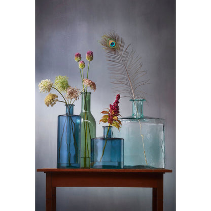 Bottle Vase 'Guan' - H75 x Ø25 cm - Recycled Glass - Blue