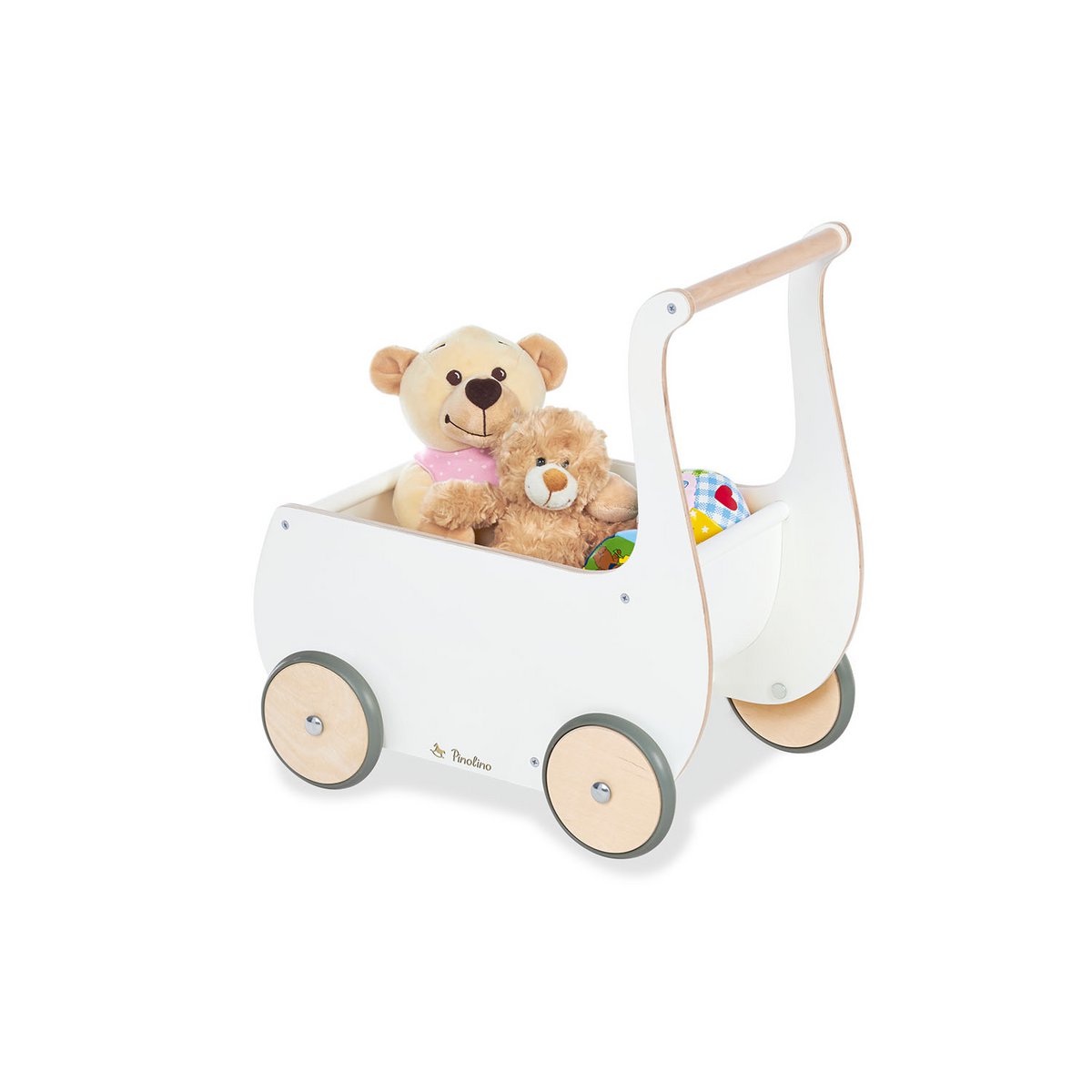 Doll pram 'Mette' - White/Natural