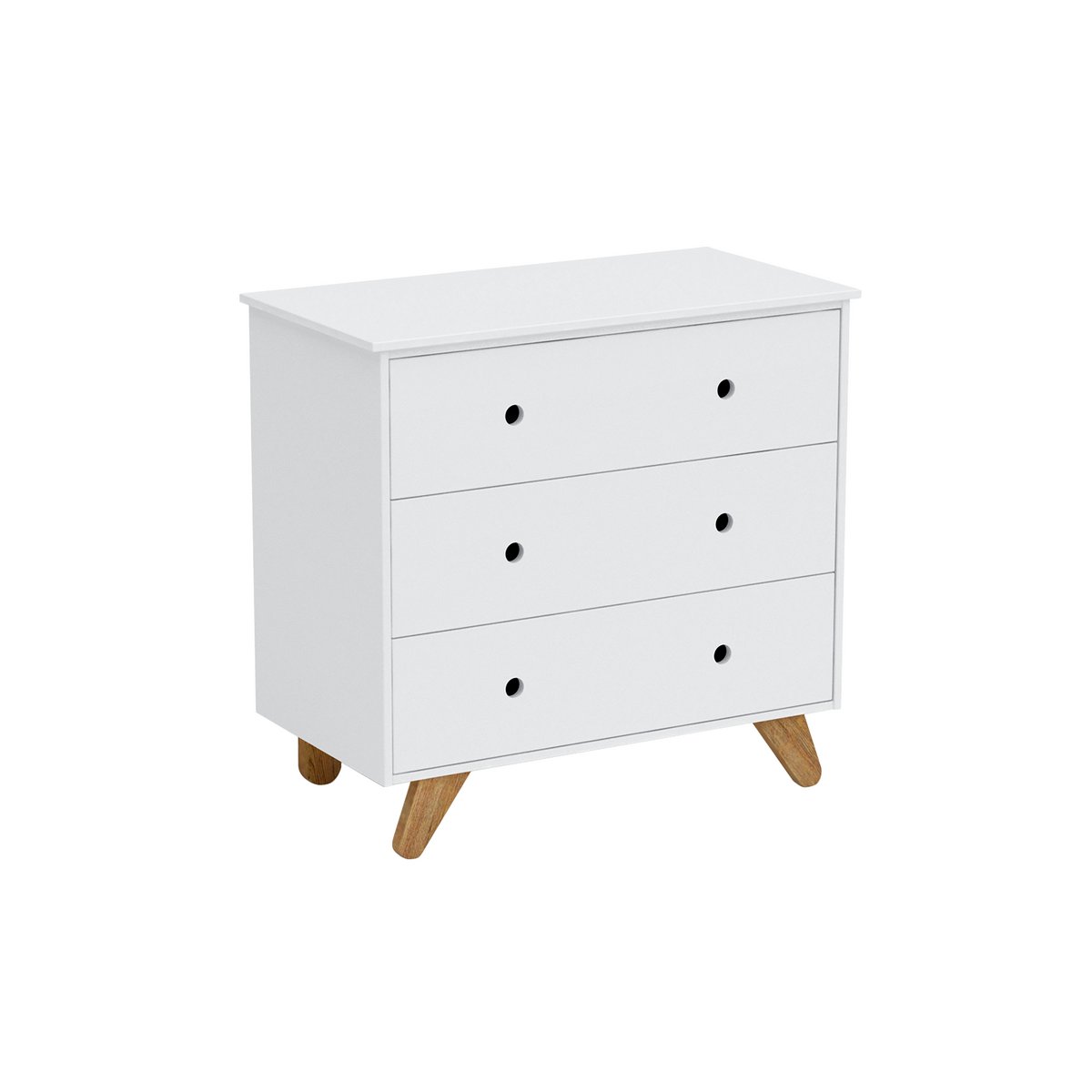 Sideboard - Skandinavisch - 95x90x50cm - Weiß/Natur